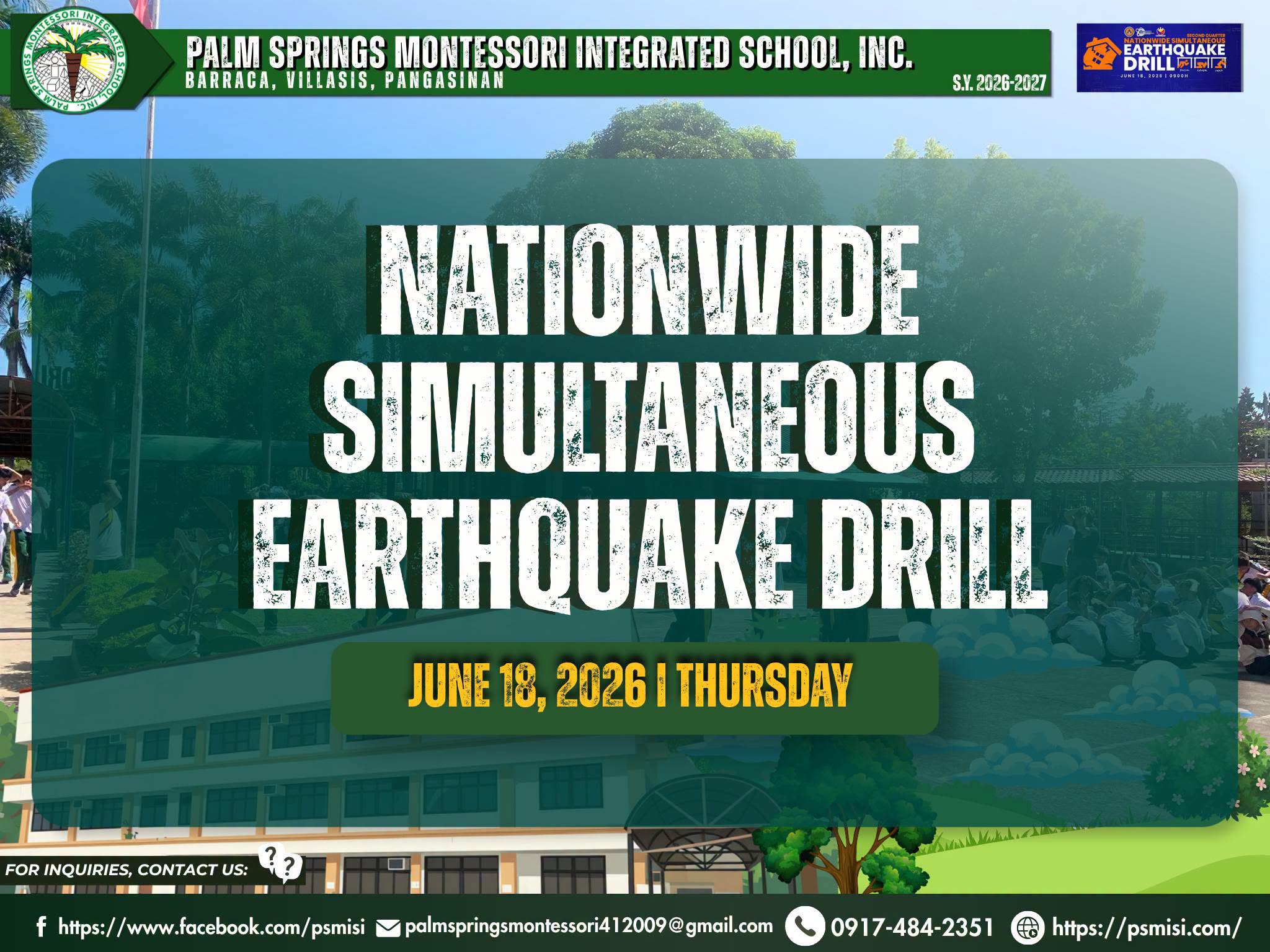 Palminians Join Nationwide Simultaneous Earthquake Drill to Boost Disaster Preparedness